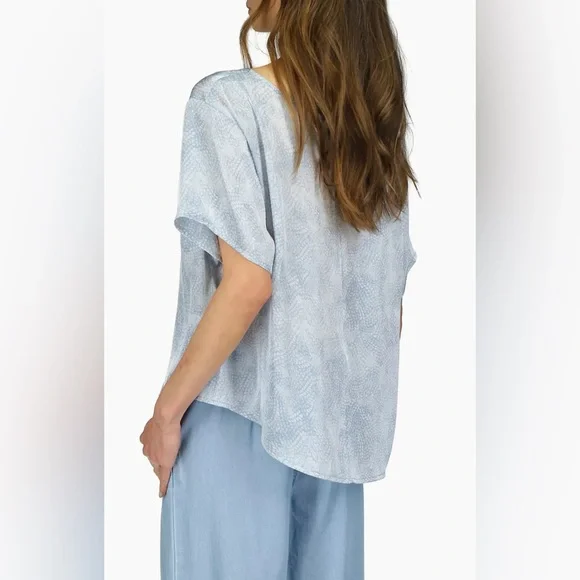 Michael Kors Petite Petal-Print Short-Sleeve Top - Picture 7 of 10